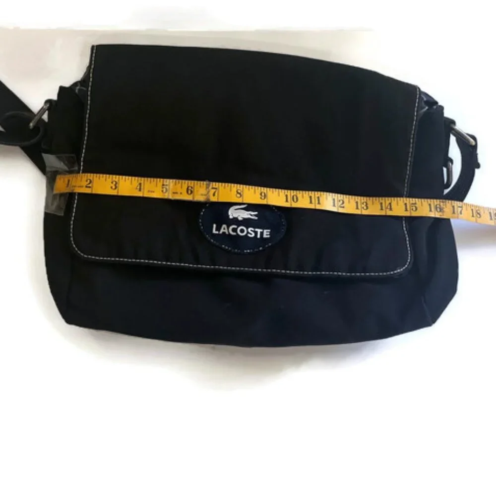 Lacoste Black Messenger Bag for Men